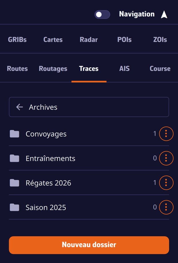 Les dossiers d'archives de traces