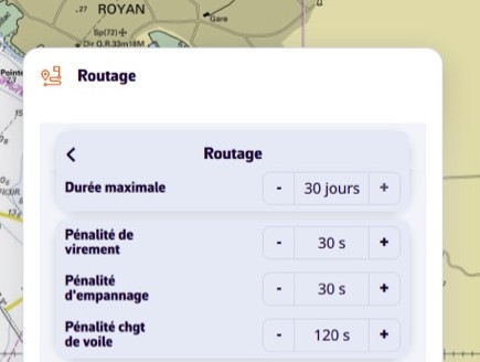 Réglages de routage : le pavé des trois pénalités