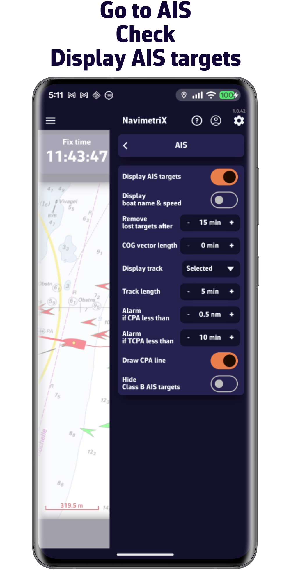 Go to AIS. Check Show targets