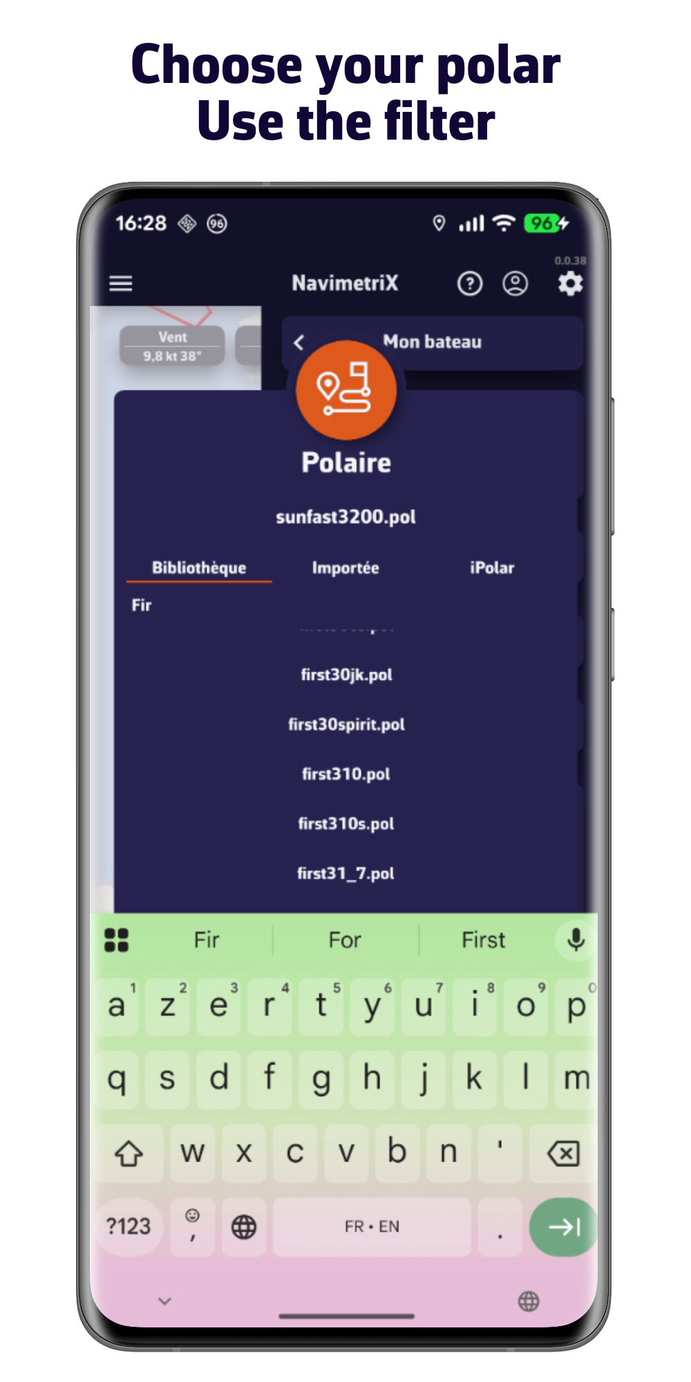 Choose your polar. Use the filter