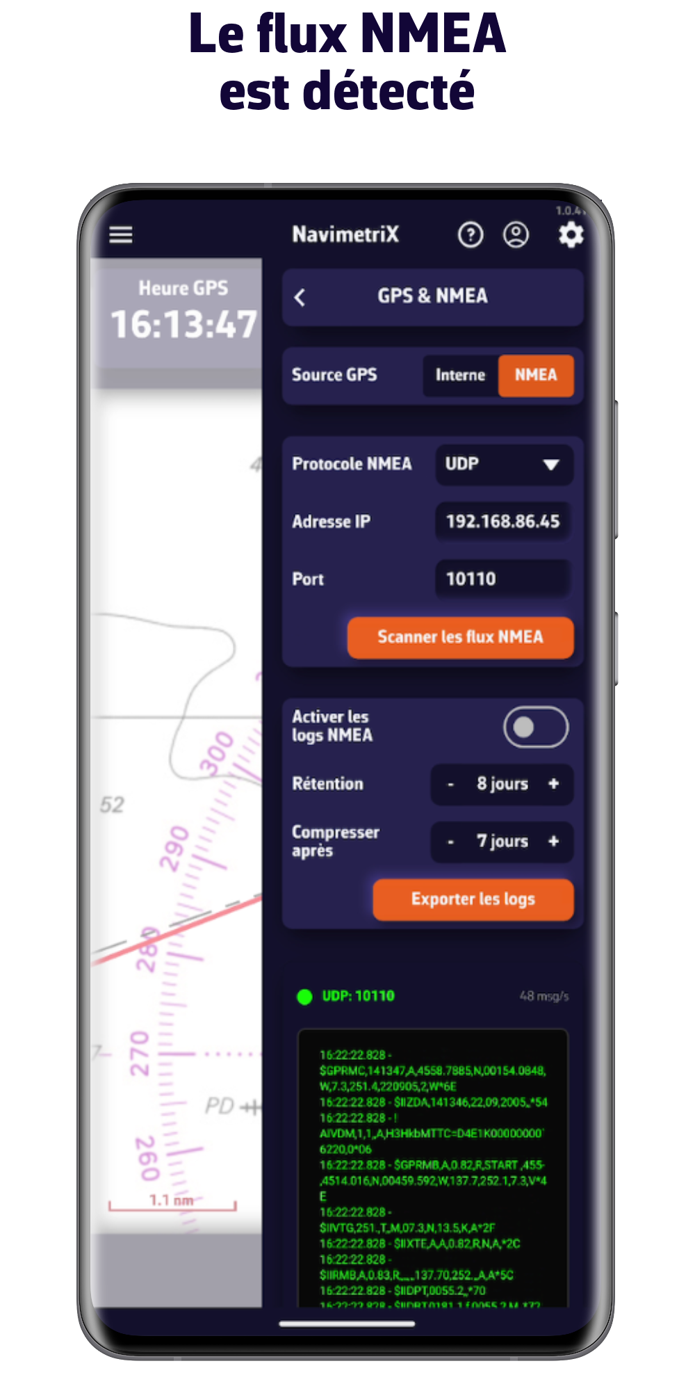 Le flux NMEA est détecté